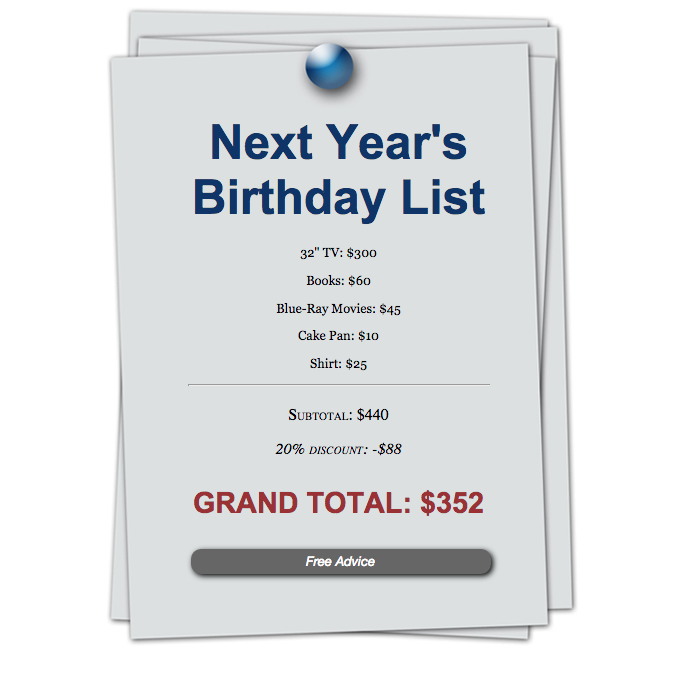 Birthday List Javascript project